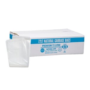 72L Premium Clear Bin Liners – Carton of 250